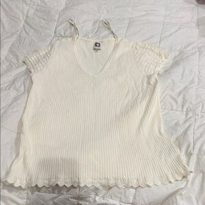 Anne Klein Cream Knit Blouse